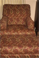 Basset  Chair Brushed Cotton Fabric & Ottoman