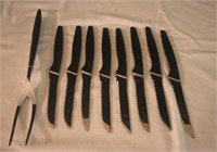 8 Steak Knives with meat fork