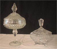 Vintage Cut Glass Candy Dishes with lids