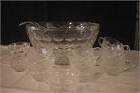 Punchbowl with ladle 11 cups and side bowl