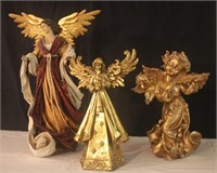 3 Angels  2 gold  one tree topper