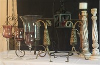 Large lot of candle holders