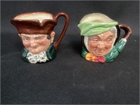 Royal Doulton Old Charley & Sairey Gamp Toby Mugs