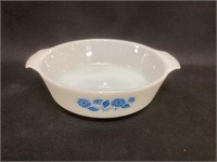 11” Fire King Bowl with Blue Flowers