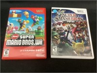 Wii Super Mario Bros and Smash Brothers