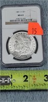 1881-O Graded Morgan Silver Dollar