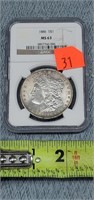 1886 Graded Morgan Silver Dollar