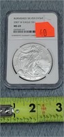 2007 Graded Silver Eagle Dollar