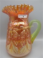 Fenton VASELINE Butterfly & Fern water pitcher,