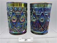 (2) Imperial electric purple Diamond Lace tumblers