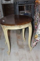 Wooden Oval Side Table 22"tall x 26" wide