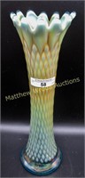 Northwood 11" Aqua Opal Diamond Point Vase