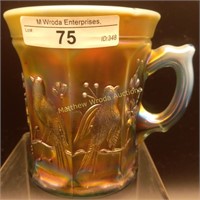 Northwood aqua/ sapphire opal Singing Birds mug