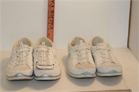 2 Pair White Sketchers Size 10 Women