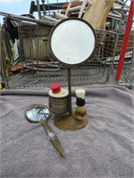Vintage Shaving Set Double Sided Mirror HH