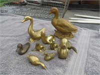 Brass Duck and Seal Figurines