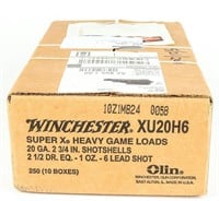 Ammo 250 Rds Winchester 20 Gauge #6 Hvy Game Loads