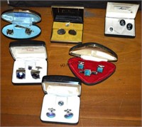 6 Sets Boxed Cufflink Sets 1960's 1970's
