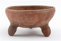 Pre-Columbian Redware Tri-Footed Bowl