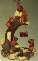 NIB CHRISTMAS SQUIRRELS ON TREE STUMP