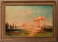 Lucien W Powell Acropolis Oil on Canvas