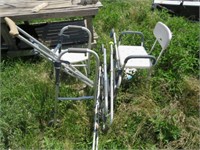Lot of Walkers, Bath Chairs, Crutches