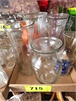 MISC. LOT GLASS ITEMS- VASES & SUCH