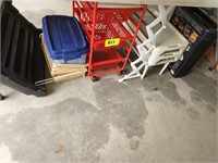 LOT PLASTIC ITEMS- TOTE- 3 SECTION CART