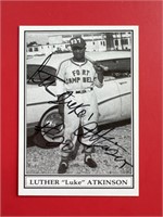 Luther Luke Atkinson Signed Negro League Card