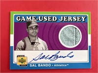 UD Vintage Sal Bando Autograph & Game Used Jersey