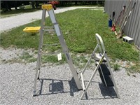 Werner 5ft. Aluminum Step Ladder & 3 Step Stool