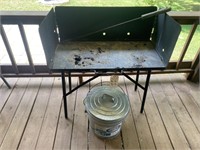 Lodge Outdoor Cooking Table with Charcoal Bucket