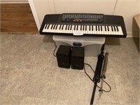Casio Keyboard, Speakers, Music Stands