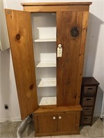 Wood Storage Cabinet & Small 4 Bin Storage Cabinet