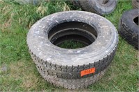 (2) Bridgestone 295/75R22.5 Tires