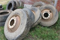 (5) Mixed 11R-22.5 Truck Tires w/Steel Rims