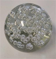 Murano Clear bubble paperweight