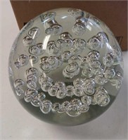 Murano clear bubble paperweight