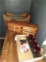 Wood Jewelry Box, Wooden Doll Crib & Decor