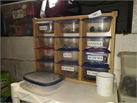 Wood Storage Box w/ Assorted Screws & Nails