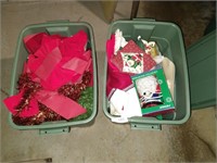 (2) Totes w/ Lids & Assorted Christmas