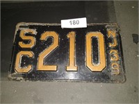 1939 New Jersey Heavy Metal License Plate