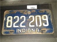1948 Indiana License Plate