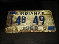 1968 Indiana License Plate