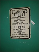 State Of Indiana Classified Forest Sign