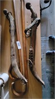 (2) Wooden Canes & Horse Hitching Parts