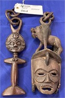 2X AFRICAN CARVING WITH CARVED CHAIN SEE PHOTOS
