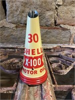 Original New Old Stock Shell X-100 Tin Top
