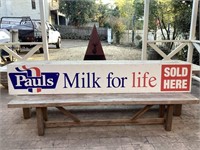 Original Pauls Milk Double Sided Tin Sign