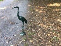 STANDING METAL CRANE = LAWN / GARDEN  ORNAMENT